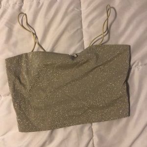 Silver Sparkly Crop Top